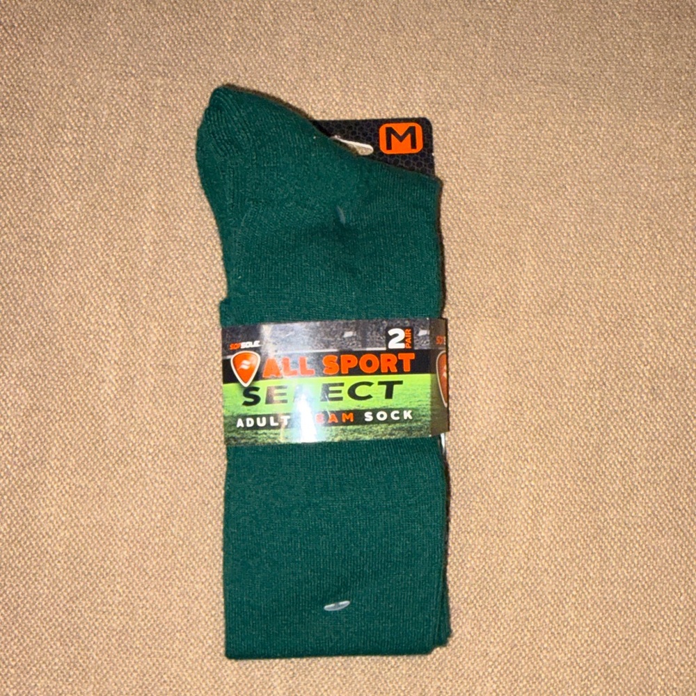 Sof Sole All Sport Select Men's Crew Sock Teal 2-Pack Size 5-9.5 NWT Athletic M